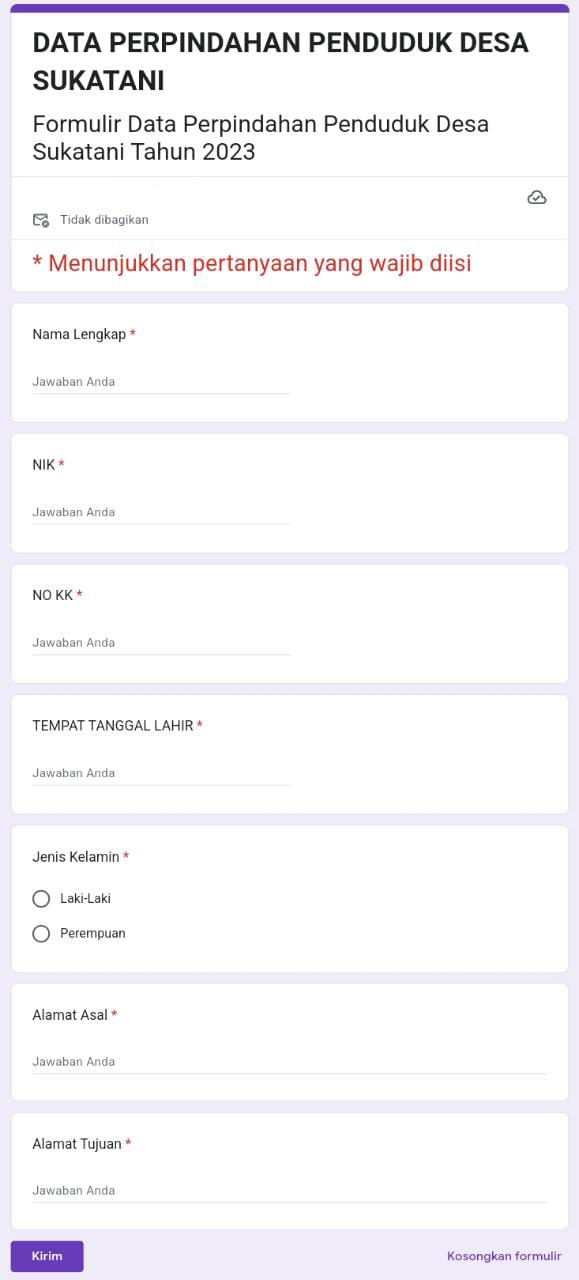 PRAKTIS, DATA PERPINDAHAN PENDUDUK TINGGAL ISI LINK